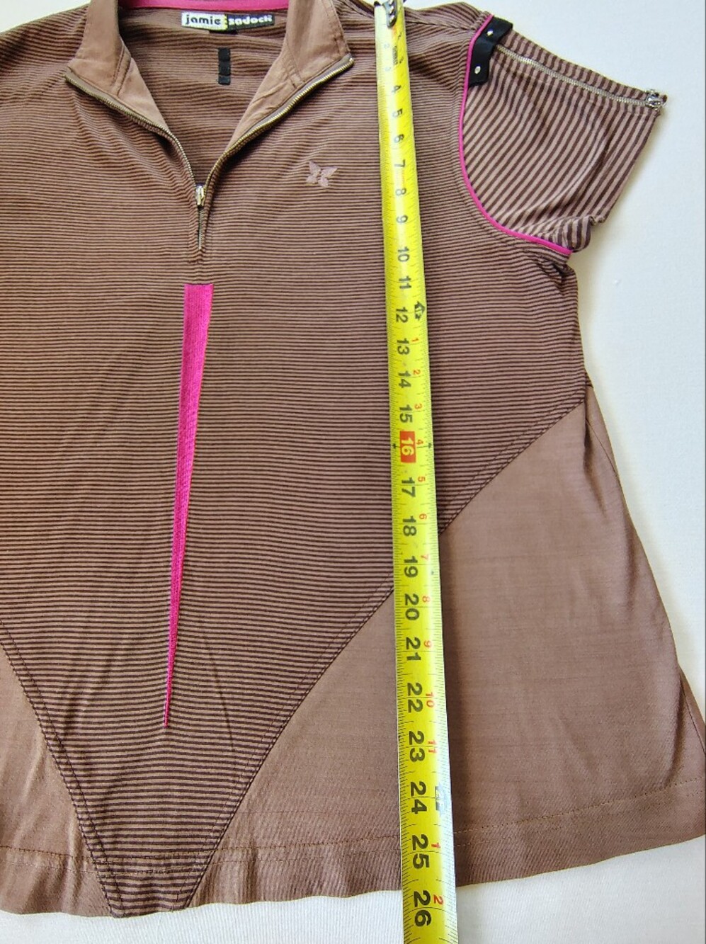jamie sadock Brown and Pink Golf Jacket Label Detail Size XL. - Picture 3 of 8
